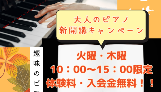 大人ピアノ🎹キャンペーン